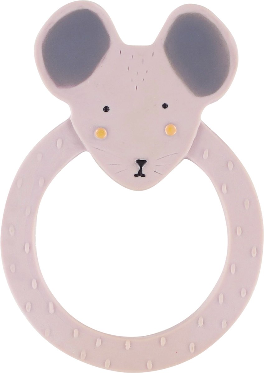   Natural rubber round teether - Mrs. Mouse