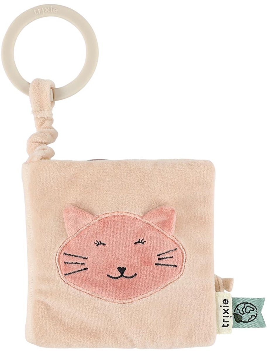   Sensorisch Buggyboekje Mrs. Cat – 3m+ – Met spiegel & texturen