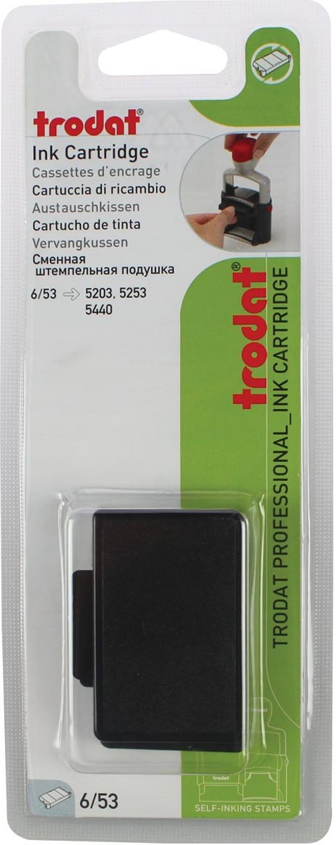 9x Trodat vervangkussen zwart, voor stempel 5440/5440L/5203, blister met 2 stuks