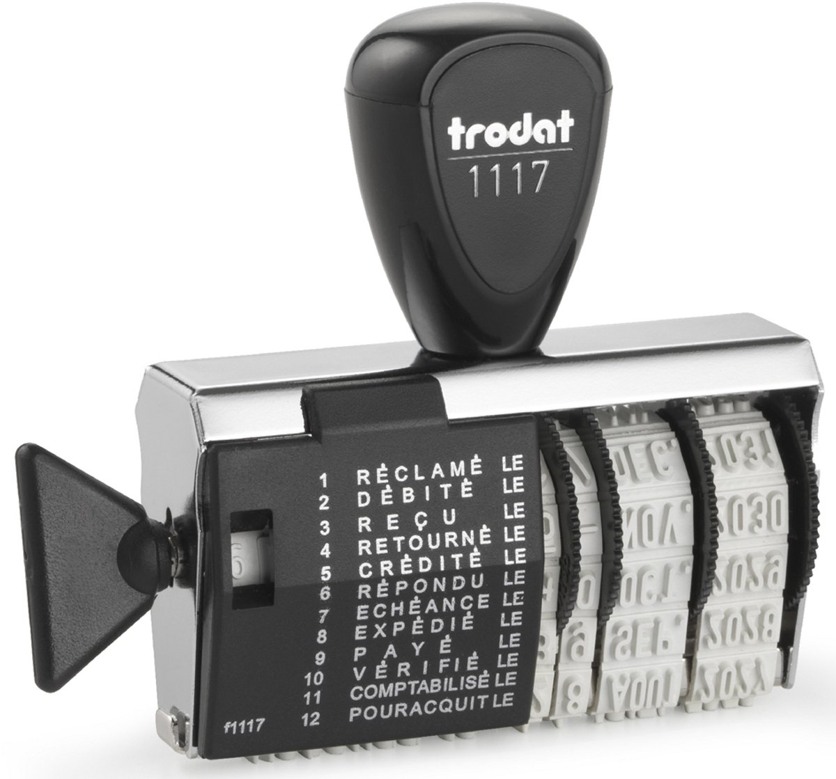 Trodat stempel multiformule 1117, met datumstempel, Nederlands