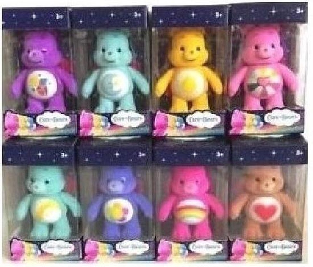 8 flocked Troetelbeertjes speelset (7 cm)