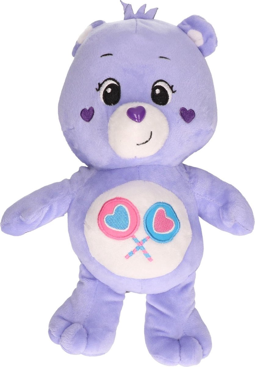 Troetelbeertjes pluche knuffel paars 21 cm - Cartoon knuffels - Troetelberen