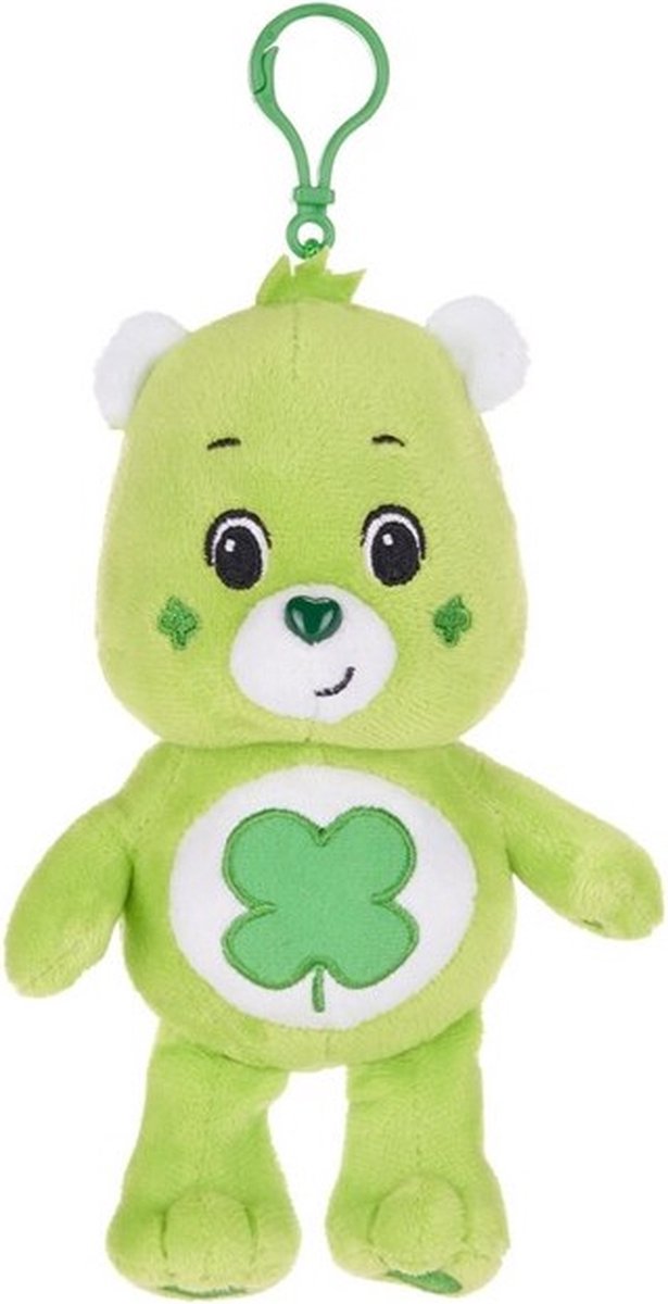 Troetelbeertjes rugzak clipje Groen - 14 cm - Sleutelhanger - Pluche - Care Bears