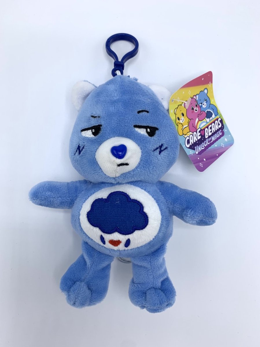 Troetelbeertjes rugzak clipje blauw - 14 cm - Sleutelhanger - Pluche - Care Bears