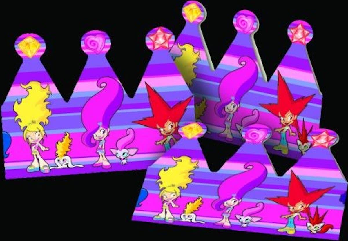 6 feest kroontjes - Trollz - karton