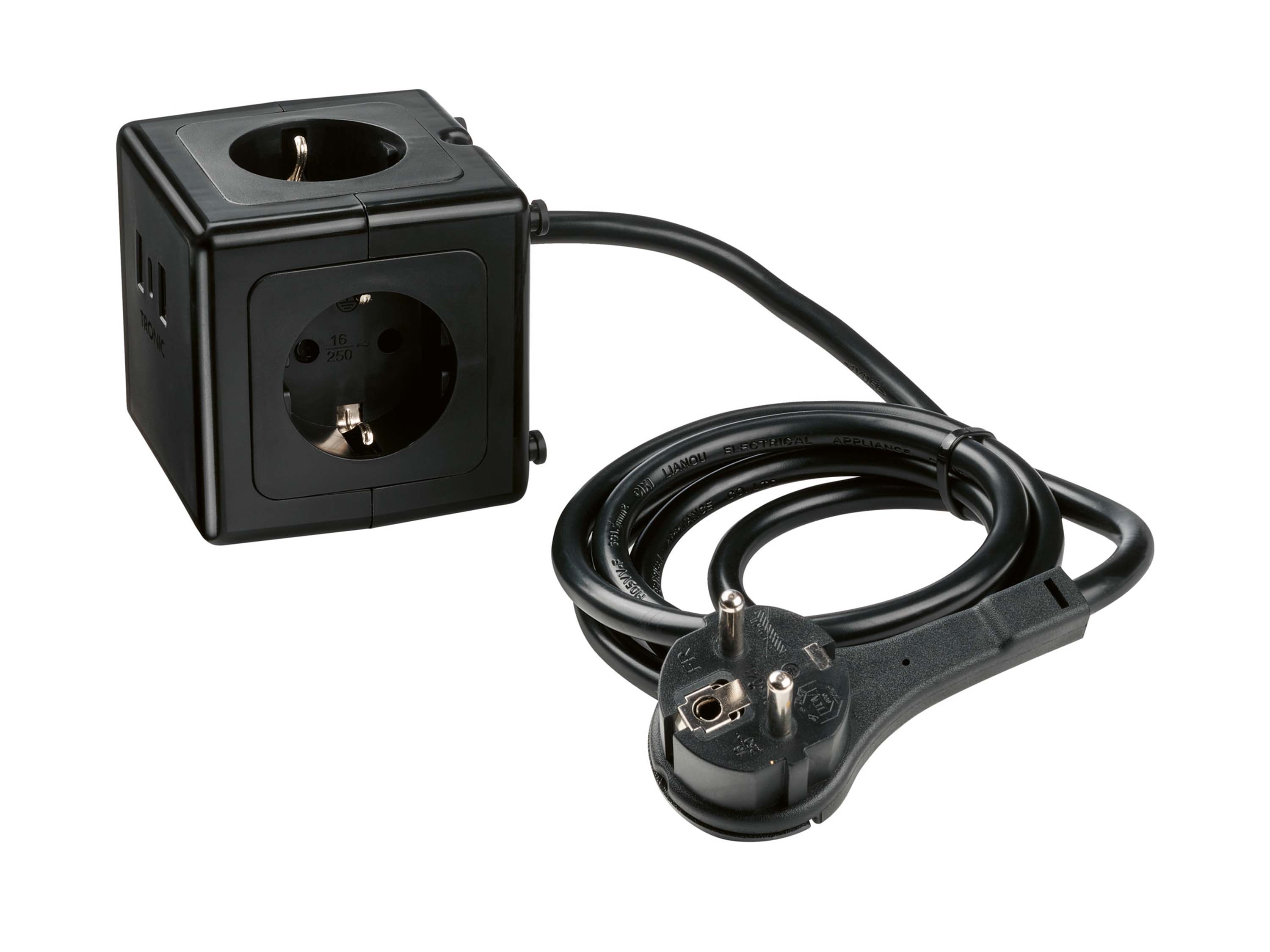 SILVERCREST Kubus-stekkerdoos (Zwart)