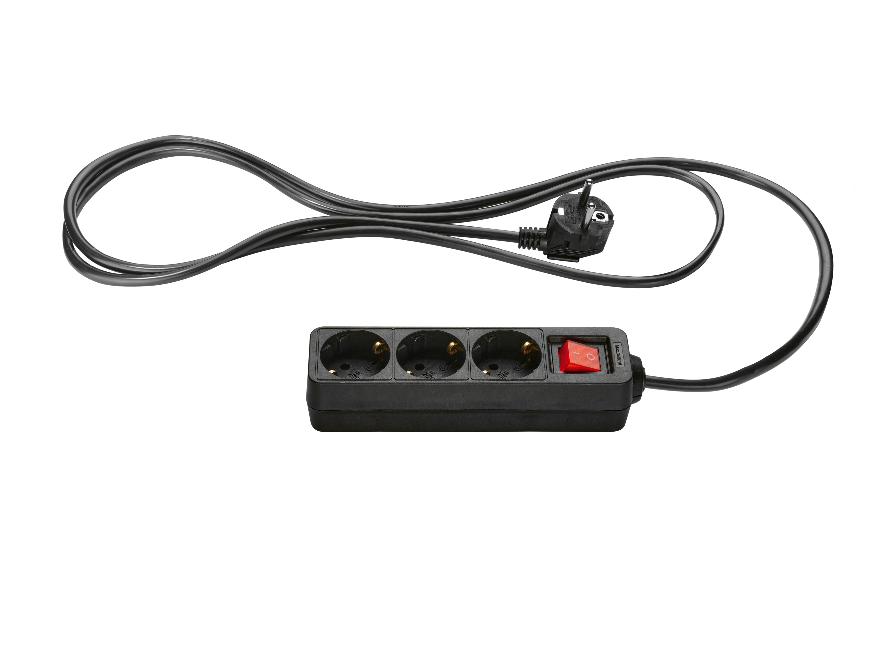 TRONIC Stekkerdoos (3-voudig, Zwart)