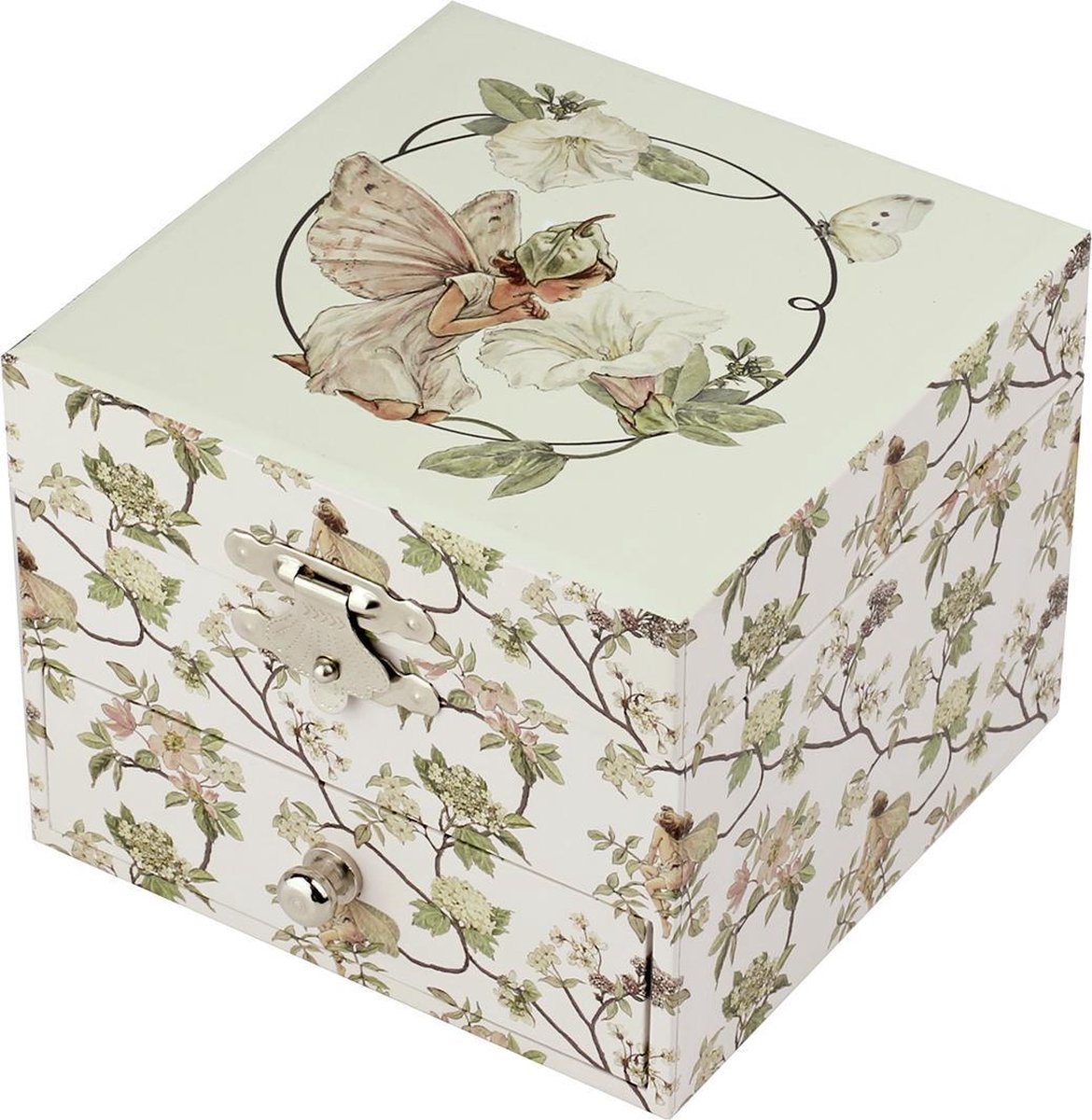 Cube Flower Fairies Muziekdoos © - Narcisse Nostalgische Franse Luxe