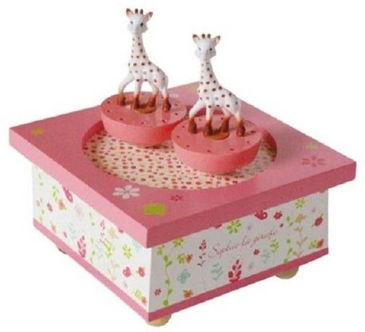 Sophie de Giraffe houten muziekdoosje - Roze
