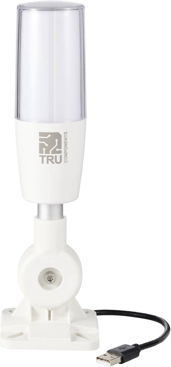 TRU COMPONENTS TC-ONN-M4T-USB Signaalzuil met sirene LED Rood, Geel, Groen, Blauw, Wit, Cyaan, Magenta 1 stuk(s)
