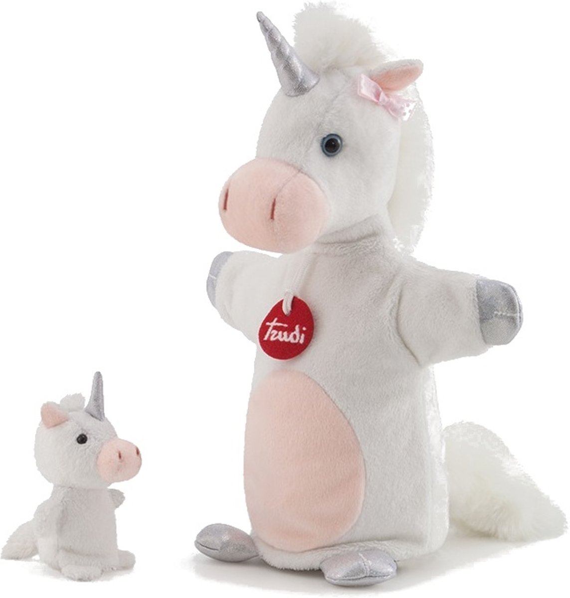 Trudi Hand- En Vingerpop Eenhoorn Wit 29 Cm