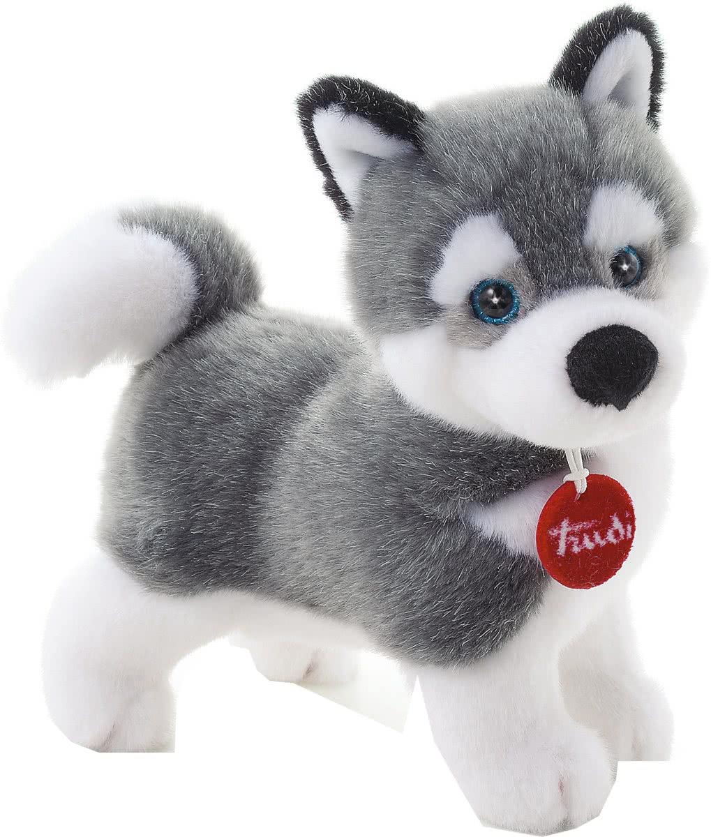 Trudi Knuffel Hond Huskey 24 Cm Grijs/wit