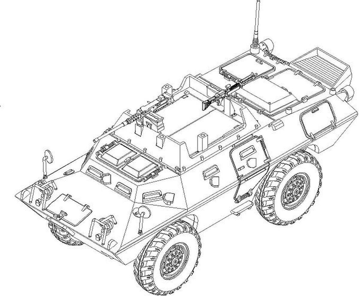 Trumpeter Modelbouwpakket Militaire voertuigen - 07444 M706 USAF XM706E2 Panzerwagen Plastic - 1:72 -
