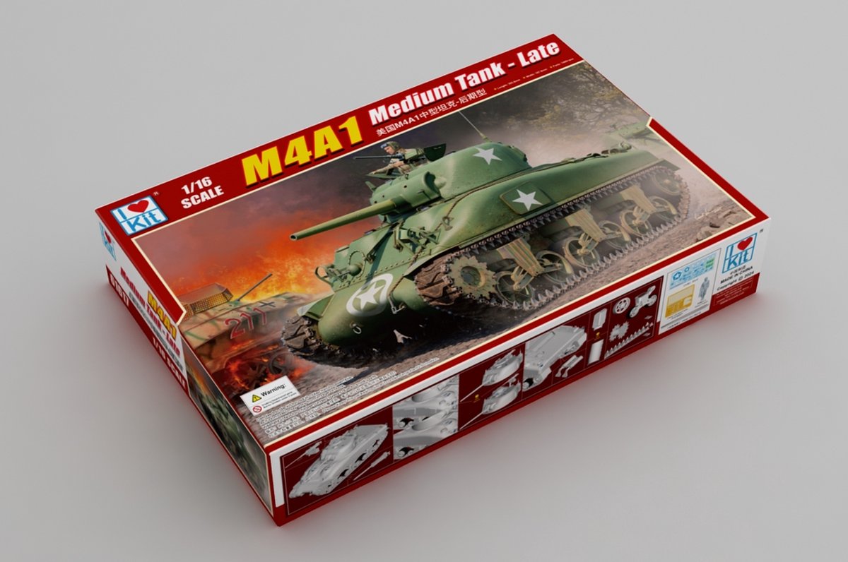 Trumpeter Modelbouwpakket Militaire voertuigen - 61617 Sherman M4A1 Medium Tank - Late Plastic - 1:16 -