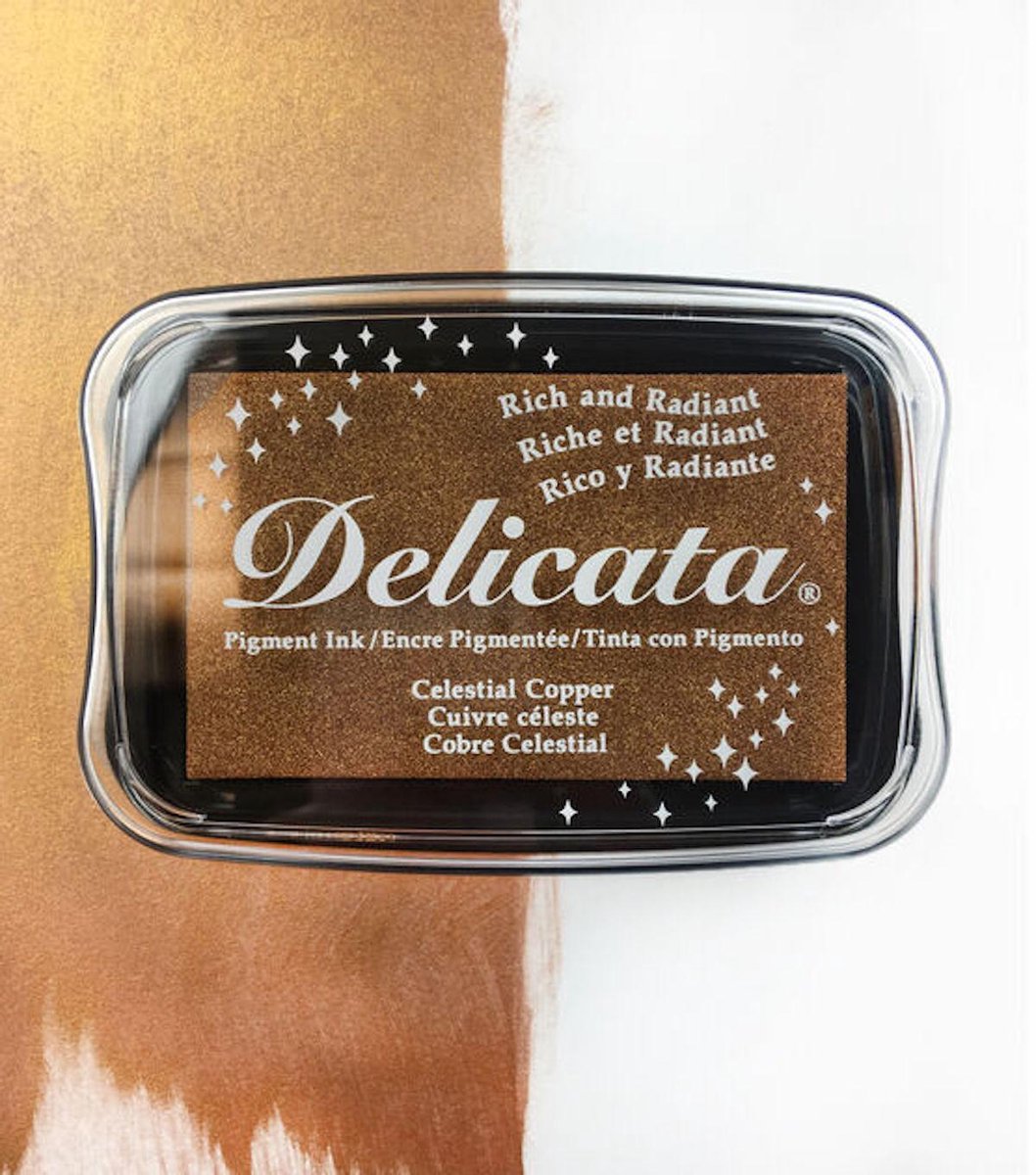 DE-000-193 Delicata stempelkussen groot - koper - celestial copper - dekkend pigment inkt