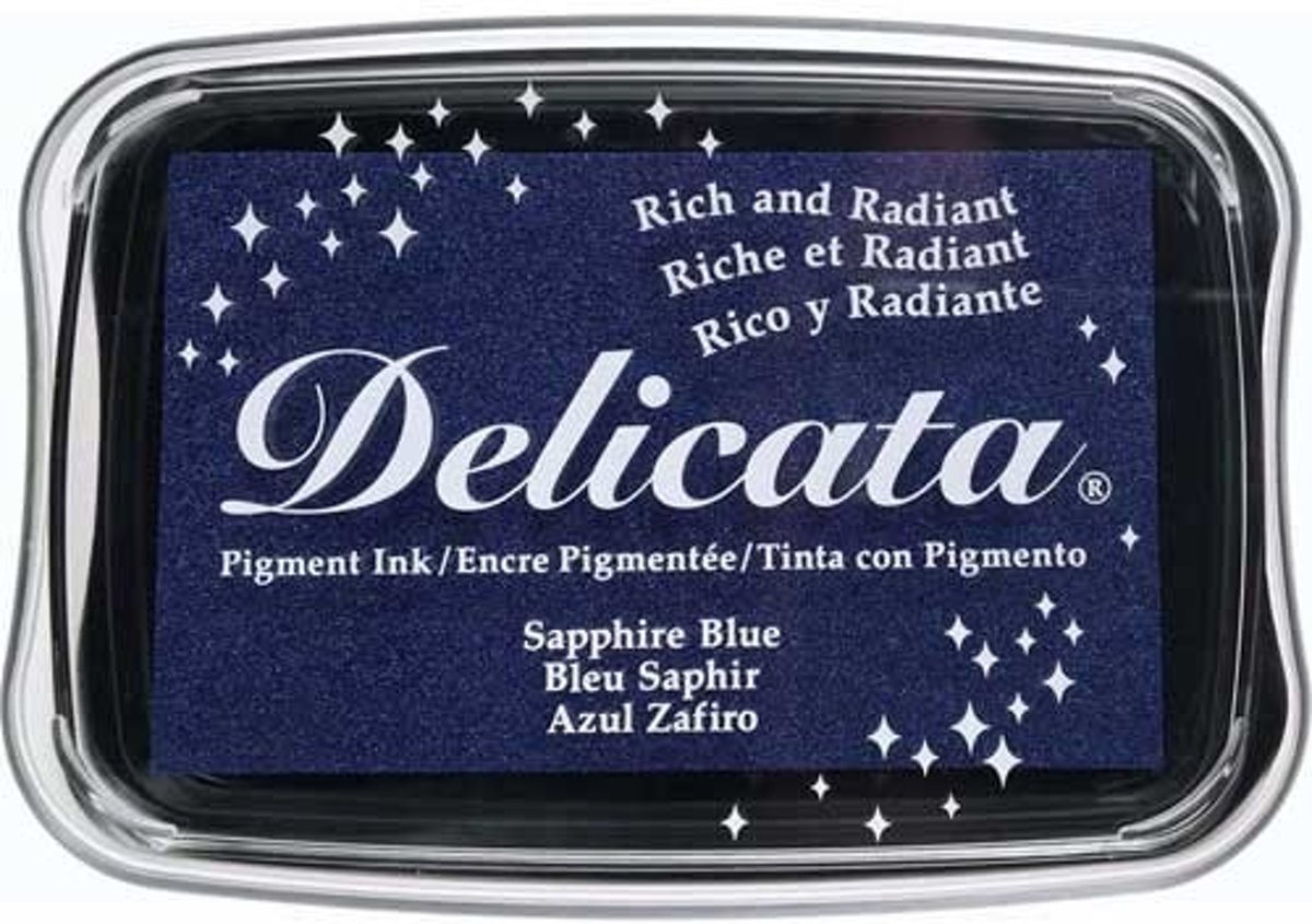 Delicata stempelkussen Sapphire Blue blauw shimmer stempelinkt inkt DE-000-318