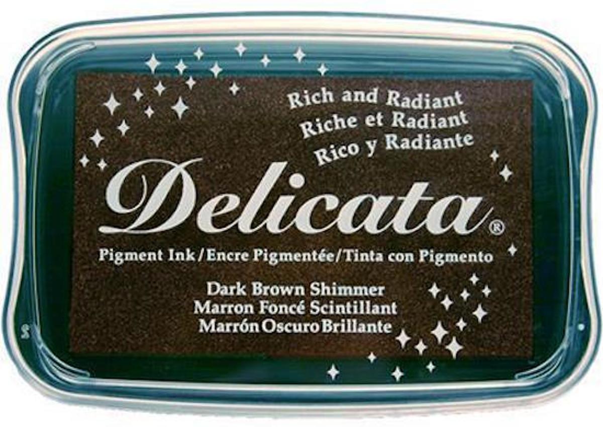 Delicata stempelkussen dark brown shimmer DE-000-354 donker bruin sepia stempelinkt inkt