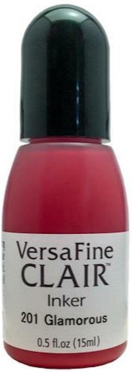 RF-000-201 - Versafine Clair - refill stempelinkt - navul flacon 15 ml - glamorous red - navulling inkt rood - permanent