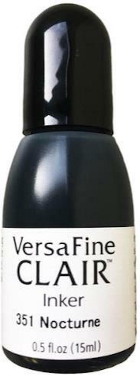 RF-000-351 - Versafine Clair - refill stempelinkt - navul flacon 15 ml - nocturne black - navulling inkt zwart - permanent