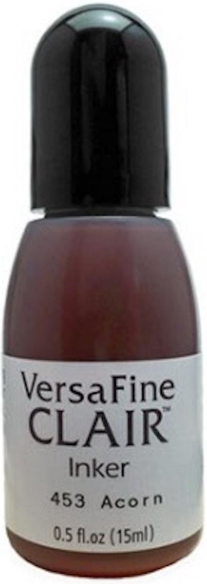 RF-000-453 - Versafine Clair - refill stempelinkt - navul flacon 15 ml - Acorn brown - navulling inkt bruin - permanent