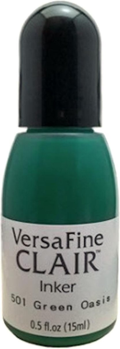 RF-000-501 - Versafine Clair - refill stempelinkt - navul flacon 15 ml - Green Oasis - navulling inkt groen - permanent
