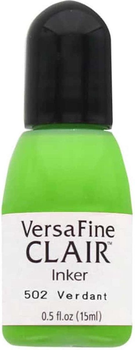 RF-000-502 - Versafine Clair - refill stempelinkt - navul flacon 15 ml - Verdant green - navulling inkt gras groen - permanent