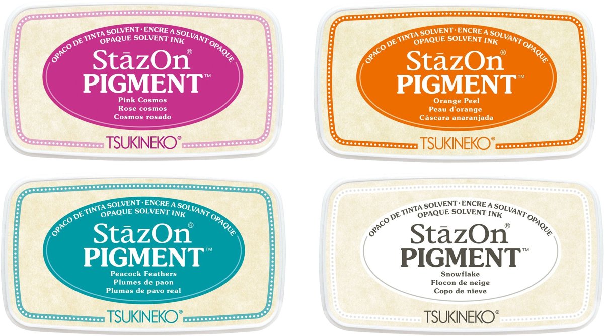 Stazon Pigment  s - Set van 4 Stuks - Verschillende Kleuren