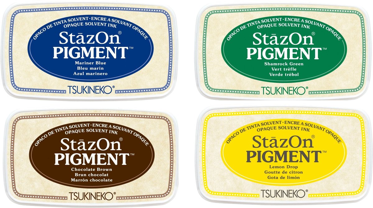 Stazon Pigment  s - Set van 4 Stuks - Verschillende Kleuren