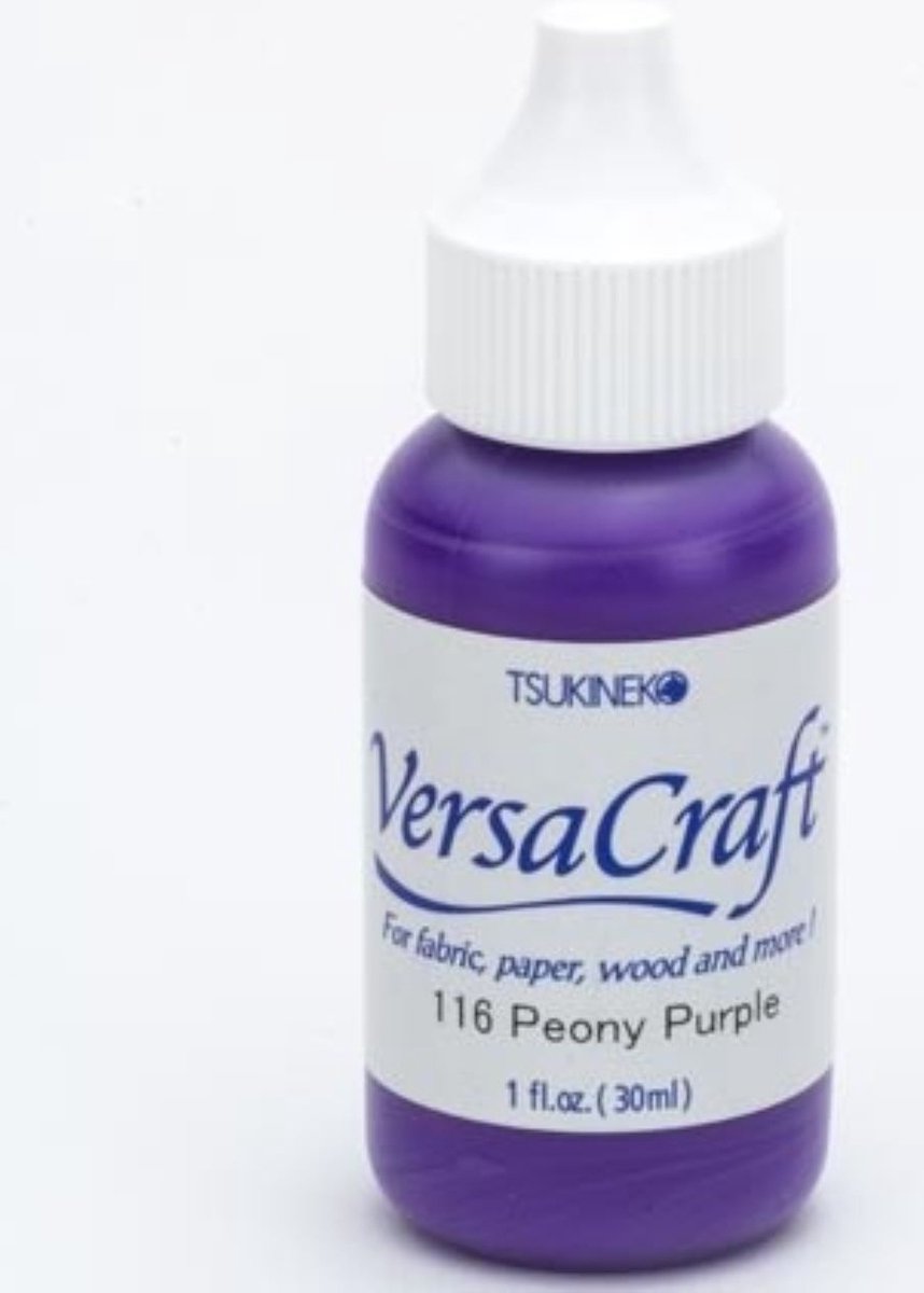   Versacraft 116 Peony purple refill - versa craft stempelinkt navul paars 30 ml. - permanente inkt voor stof, papier, hout en meer