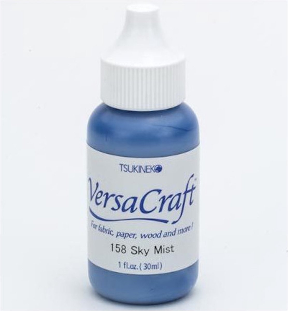   Versacraft 158 Sky mist refill - versa craft stempelinkt navul licht blauw 30 ml. - permanente inkt voor stof, papier, hout en meer