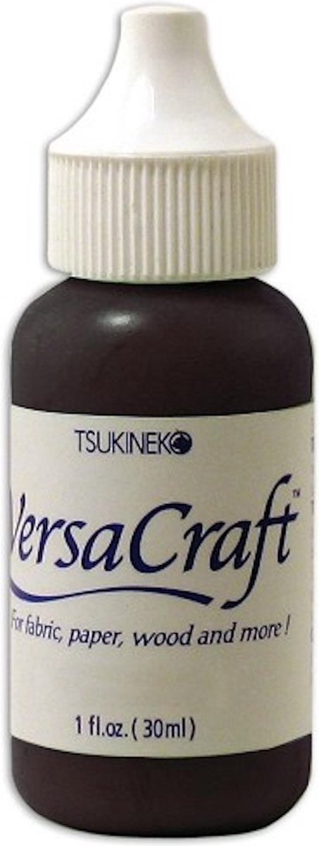   Versacraft black refill - versa craft stempelinkt navul zwart 30 ml. - permanente inkt voor stof, papier, hout en meer