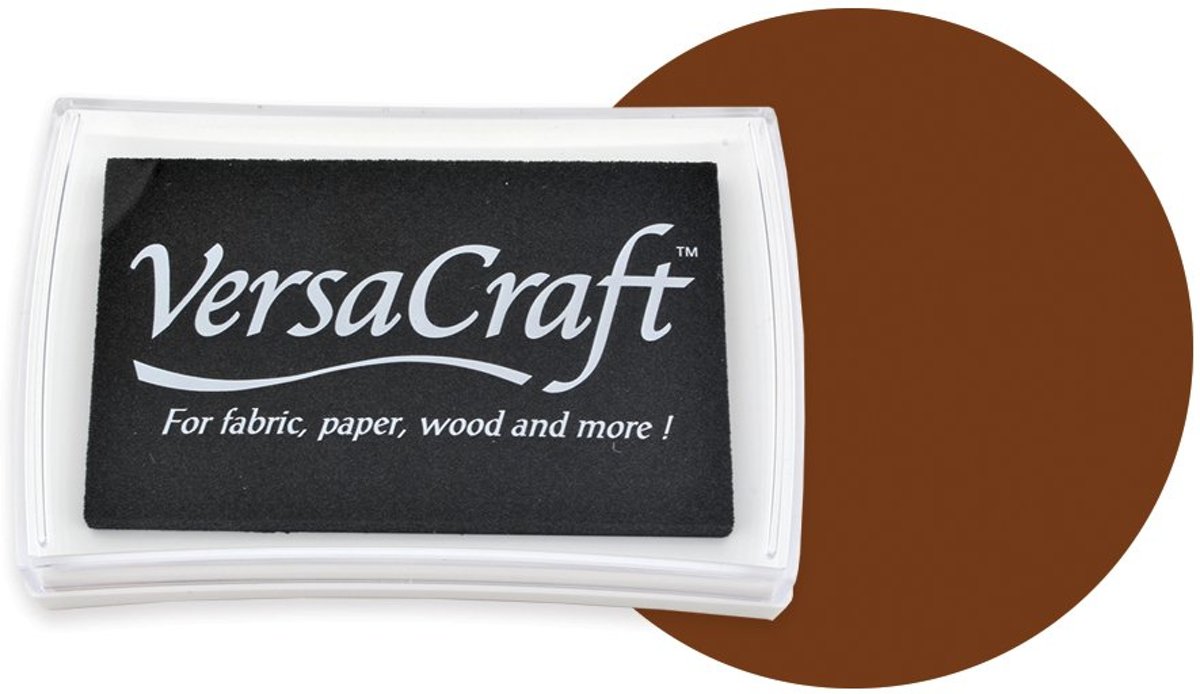 VK-154 Versacraft stempelkussen chocolate bruin sepia inkt voor papier, stof, hout, porselein, leer, krimpfolie