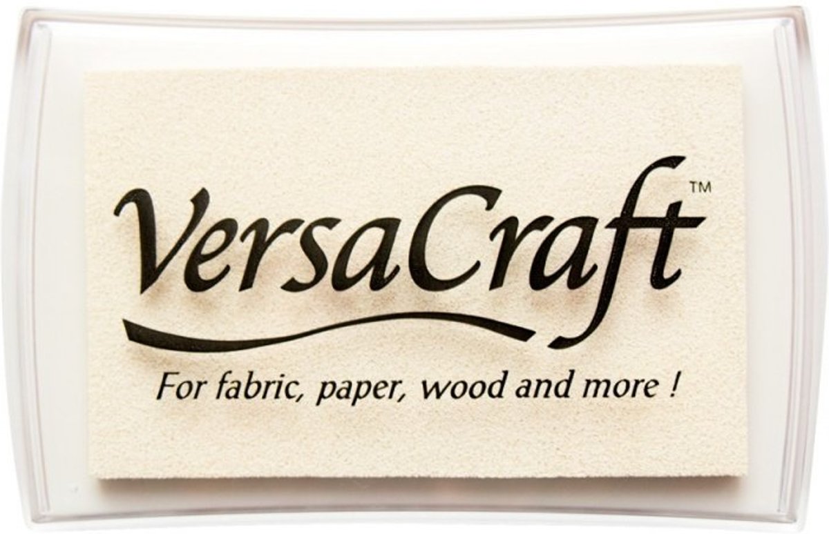 Versa craft inktkussen Versacraft VK-180 White wit inktkussen stempelinkt voor papier, stof, leer, hout, krimpfolie, porselein, etc.