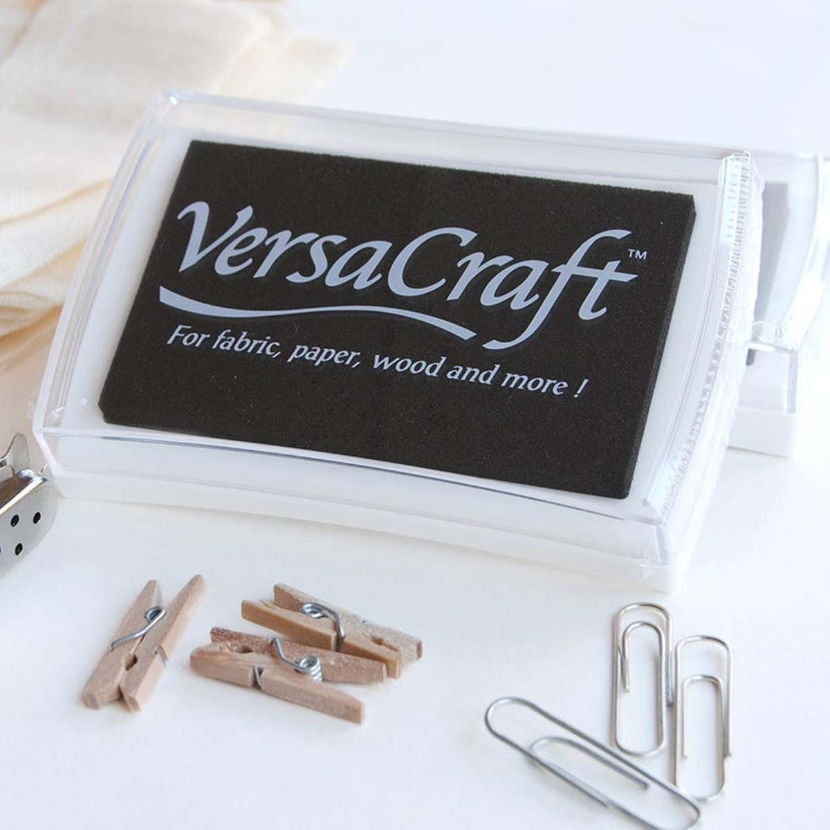 Versacraft Versa craft VK-182 real black zwart pigment inktkussen inkt voor papier stof krimpfolie klei hout porselein leer etc.