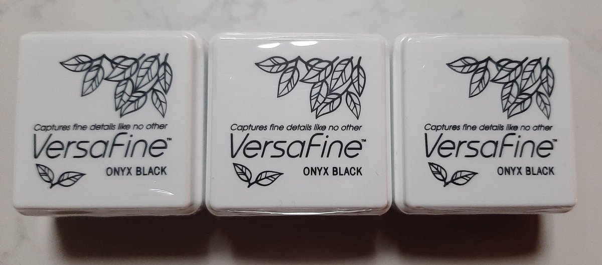 Versafine small - ony black - 3pack mini - 3x stempelkussen - 3inktkussens vierkant - sneldrogend - zwart - Tsukineko