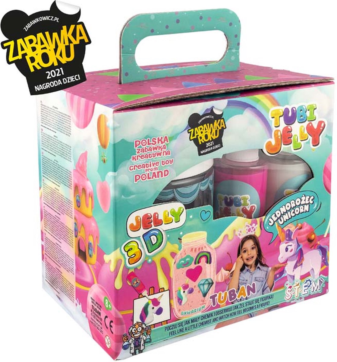 TUBI JELLY SET WITH 6 COLORS AND SMALL AQUARIUM UNICORN