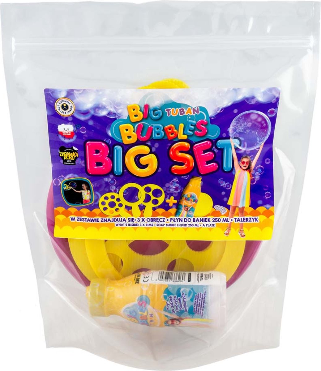   bellenblaas speelgoed set - 250 ml vloeistof en 3 ringen.