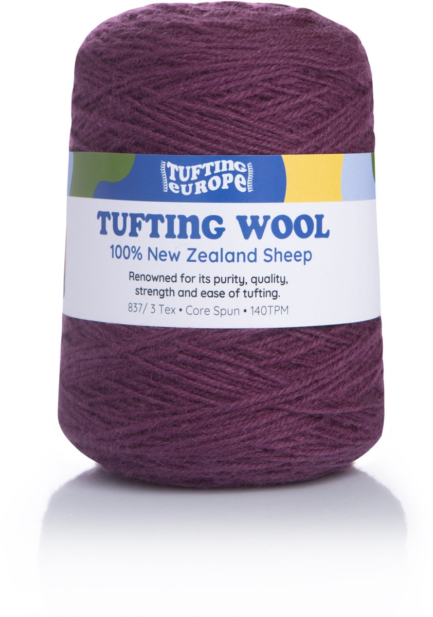 Aubergine paars 500 g wol Tufting Garen Tufting Yarn - 100% Nieuw-Zeelandse Wol