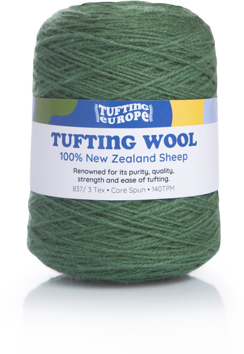 Dennengroen 500 g Wol Tufting Garen Tufting Yarn - 100% Nieuw-Zeelandse Wol