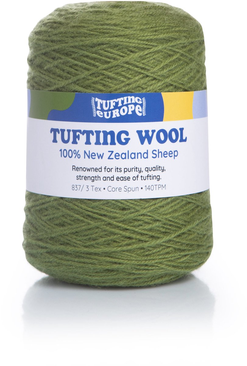 Donkergroen 500 g wol Tufting Garen Tufting Yarn - 100% Nieuw-Zeelandse Wol
