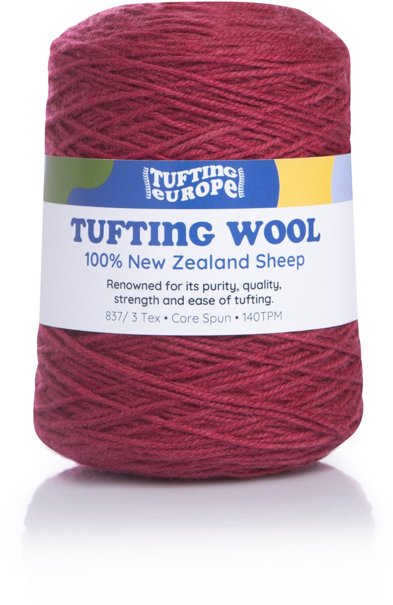 Kersenrood 500 g Wol Tufting Garen Tufting Yarn - 100% Nieuw-Zeelandse Wol