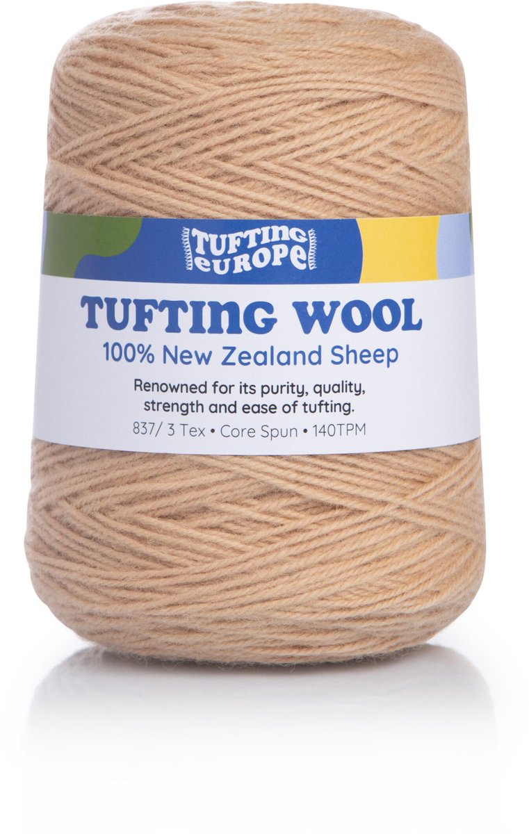 Lichtbeige 500 g Wol Tufting Garen Tufting Yarn - 100% Nieuw-Zeelandse Wol