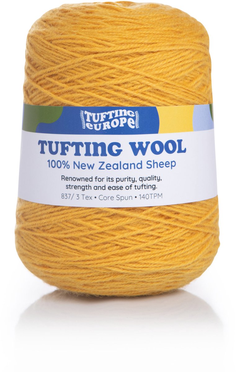 Mosterdgeel 500 g wollen Tufting Garen Tufting Yarn - 100% Nieuw-Zeelandse Wol