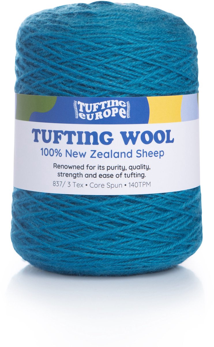 Superblauw 500 g Wol Tufting Garen Tufting Yarn - 100% Nieuw-Zeelandse Wol