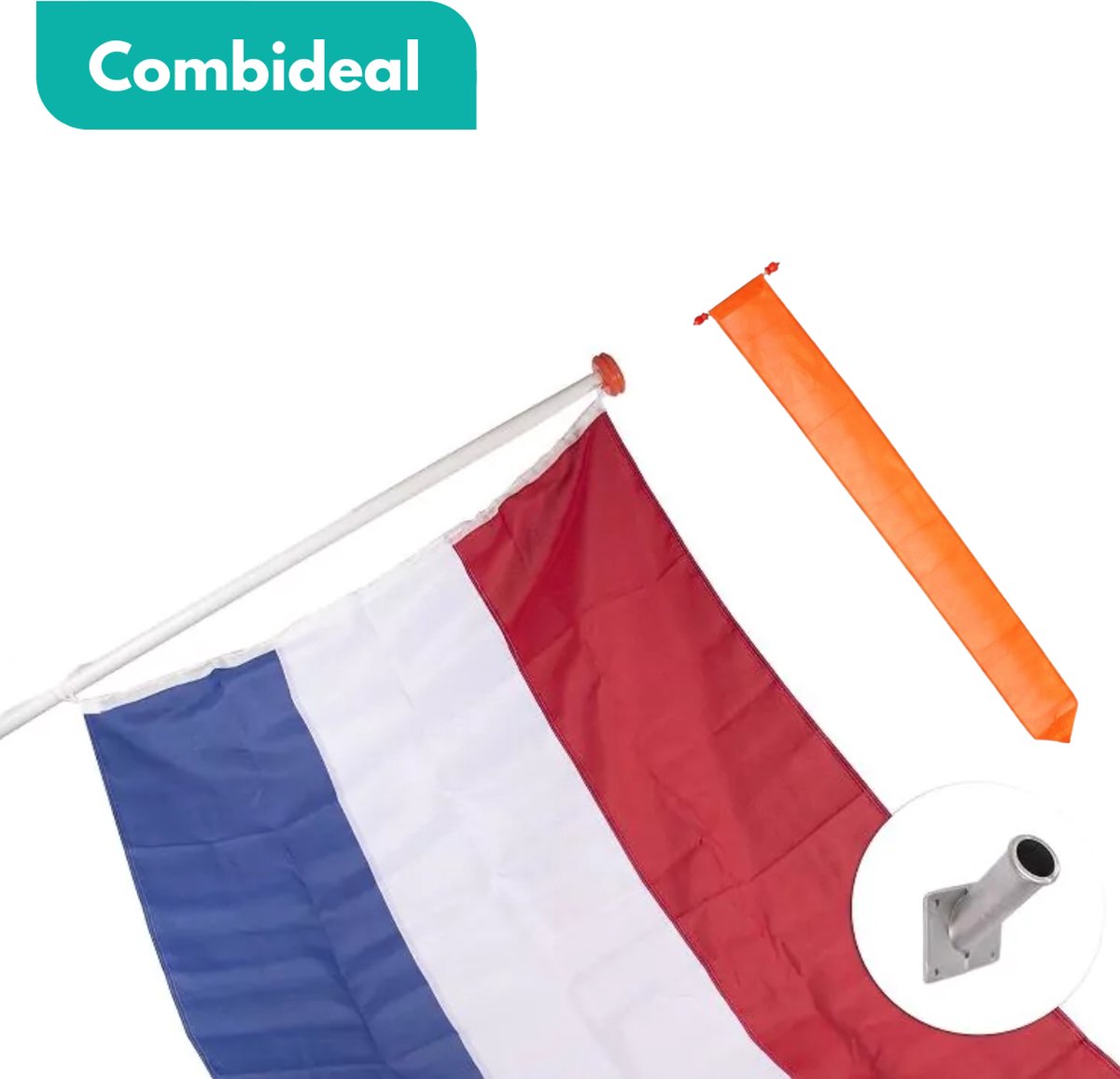 Tuilana ® - Vlaggenset - Vlag - 100 x 150 cm - Wimpel - Stok van 165 cm - Aluminium houder