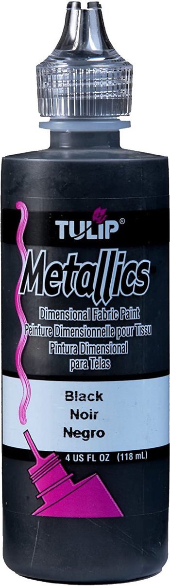 Tulip Dimensionele Stof verf - Metallic Black - 118ml