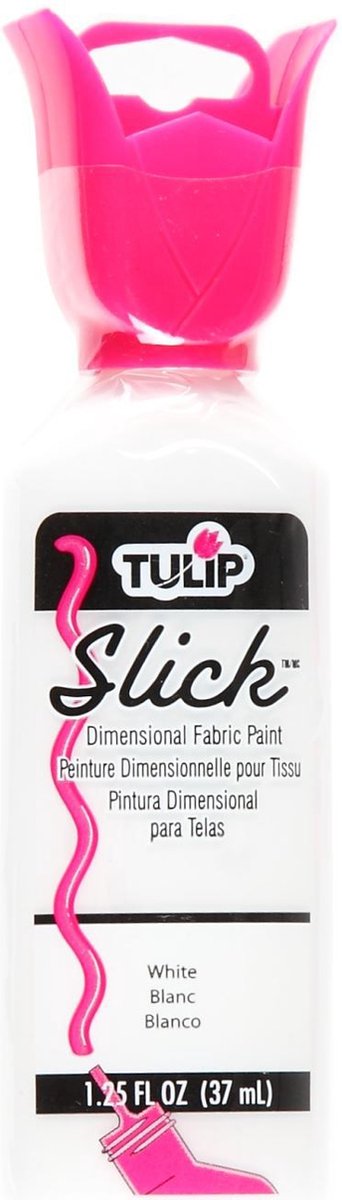 Tulip Dimensionele Stof verf - Slick White - 37ml