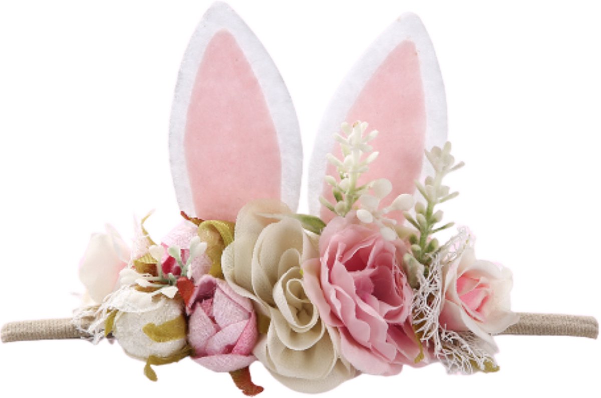 Paaskonijn baby haarband - lichtroze