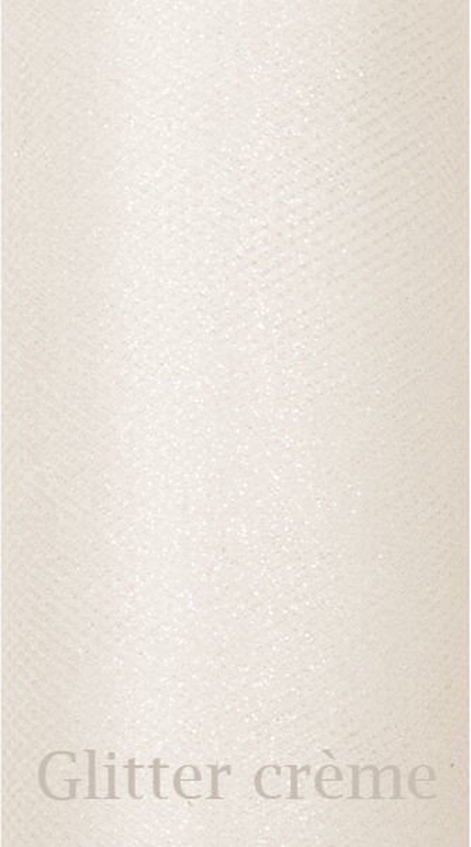 Creme glitter tule
