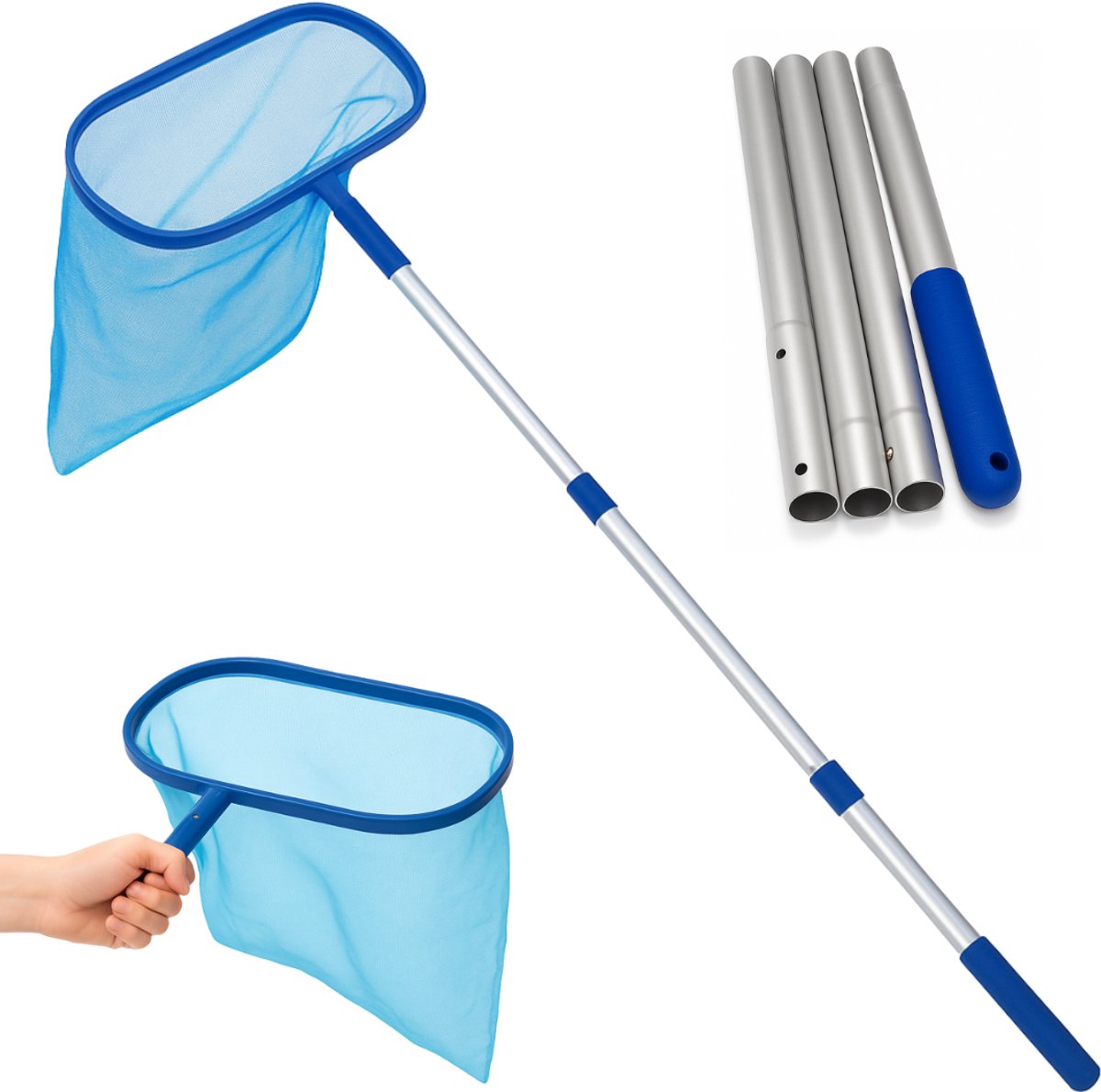Twenty4seven® Zwembad Schepnet met Telescopische Steel - Telescoop Netje - Zwembadnet - 120cm